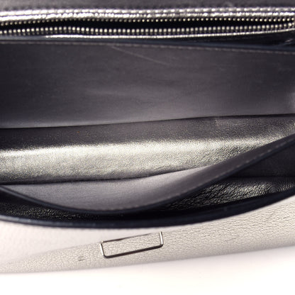 Miu Miu Goatskin Madras Top Handle Bag Silver 6 of 9
