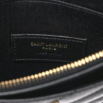 Saint Laurent Grain De Poudre Chevron Monogram Large Bill Pouch Black 6 of 9