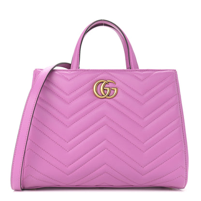 Gucci Calfskin Matelasse Small GG Marmont Tote Candy Mousse 1 of 11