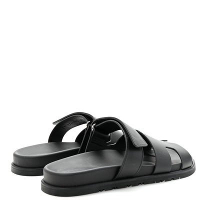 Hermes Calfskin Womens Chypre Sandals 39 Black 5 of 10
