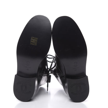 Chanel Calfskin CC Combat Boots 40 Black 5 of 8