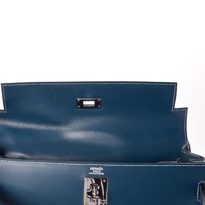 Hermes Tadelakt Kelly Sellier 32 Bleu Thalassa 8 of 33