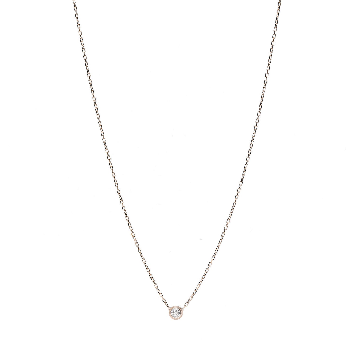 18K Pink Gold Diamond LM D'Amour Pendant Necklace