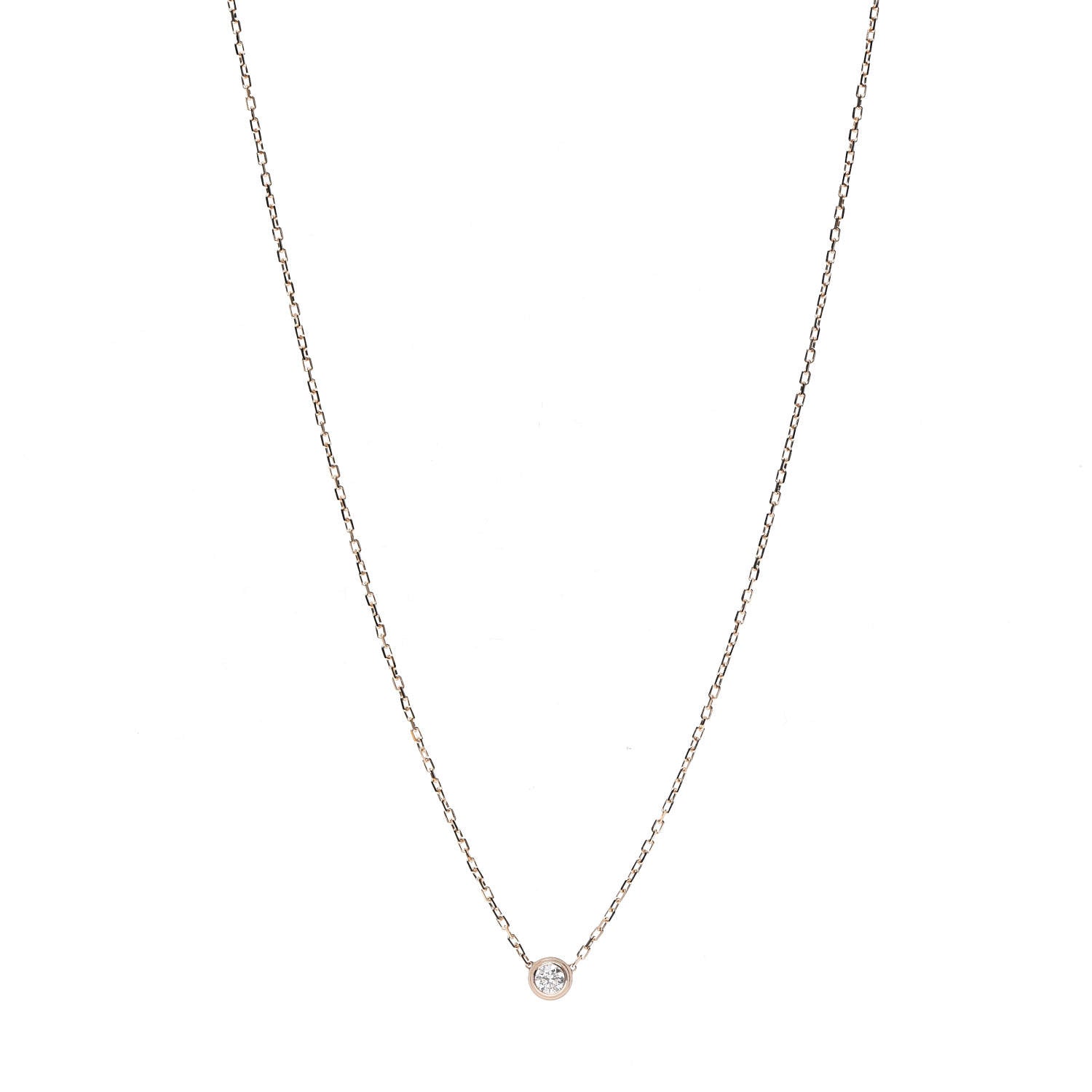 Cartier 18K Pink Gold Diamond LM D'Amour Pendant Necklace 1 of 6
