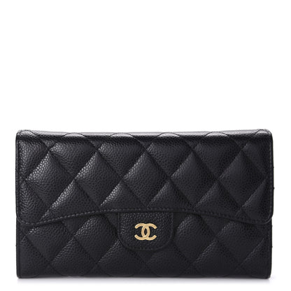 Chanel Caviar Quilted Large Flap Wallet Black 1 of 11