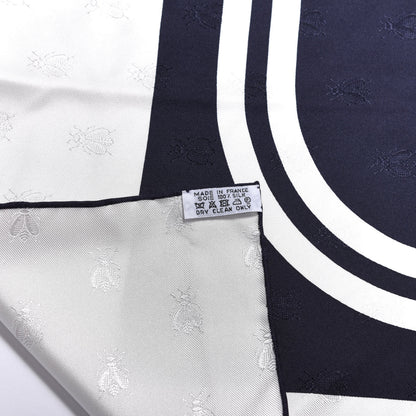 Hermes Silk Brides De Gala Quadri Tattoo Scarf 90 Marine White Bourgogne 2 of 5
