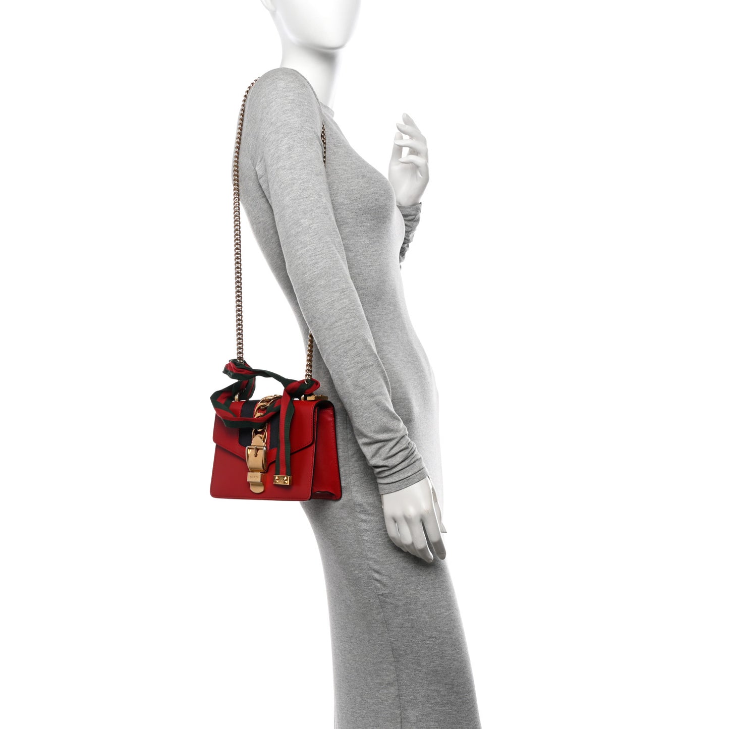 Calfskin Mini Sylvie Chain Shoulder Bag Hibiscus Red