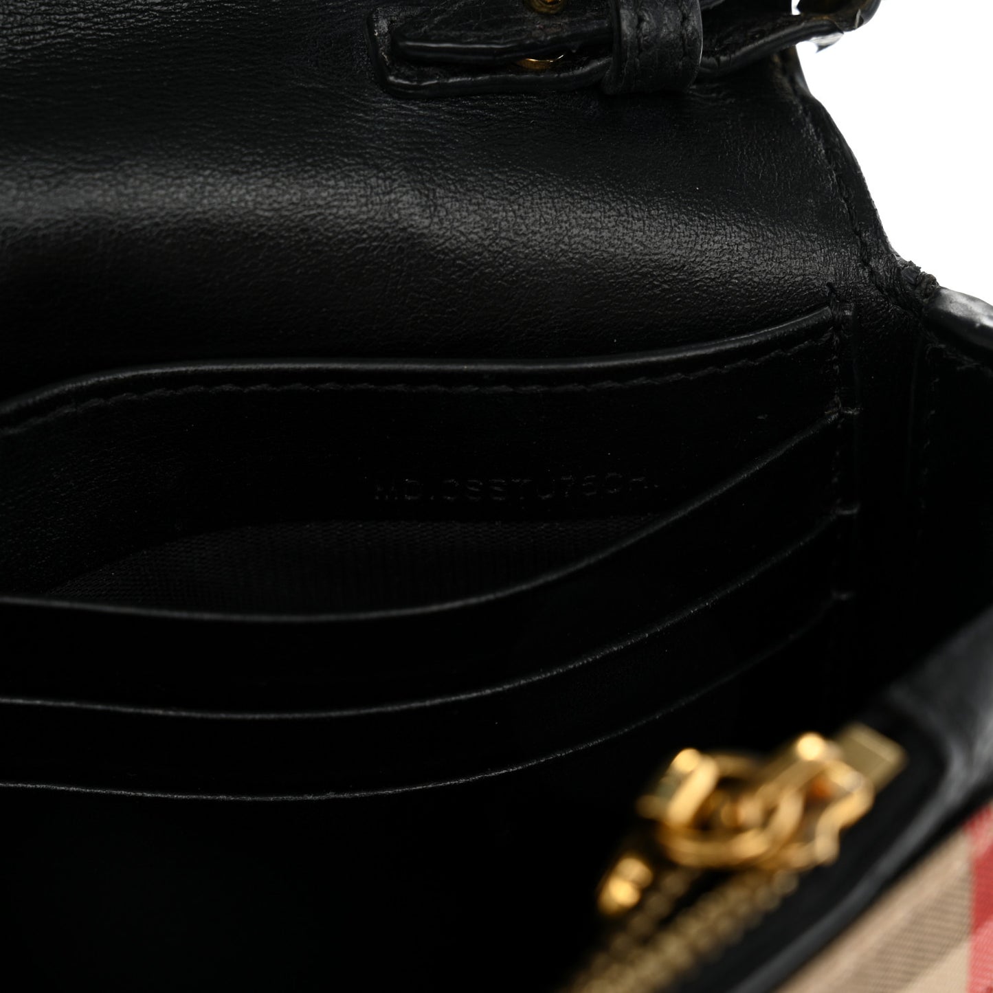 Grainy Calfskin Vintage Check Hampshire Crossbody Black