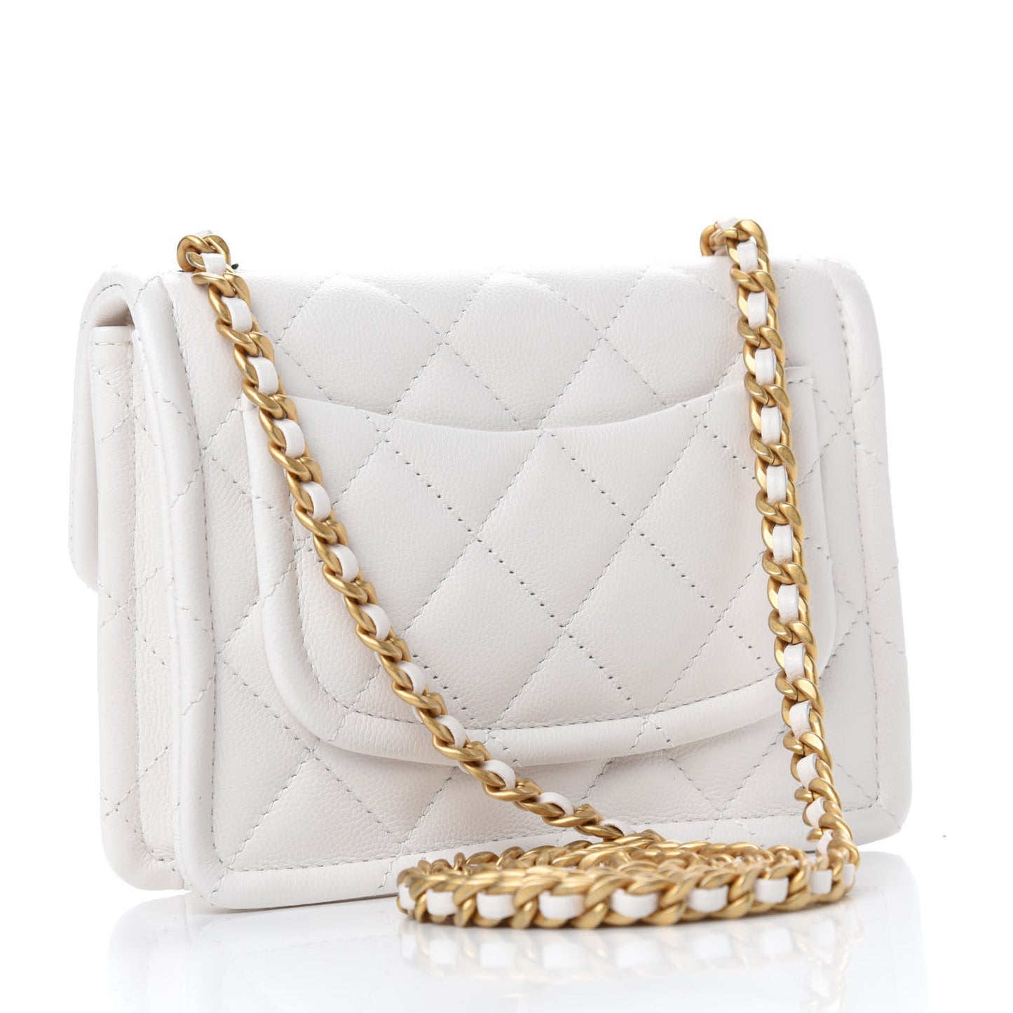 Caviar Quilted Mini Sweet Classic Flap White
