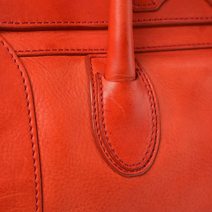 Celine Drummed Calfskin Mini Luggage Vermillion 9 of 15