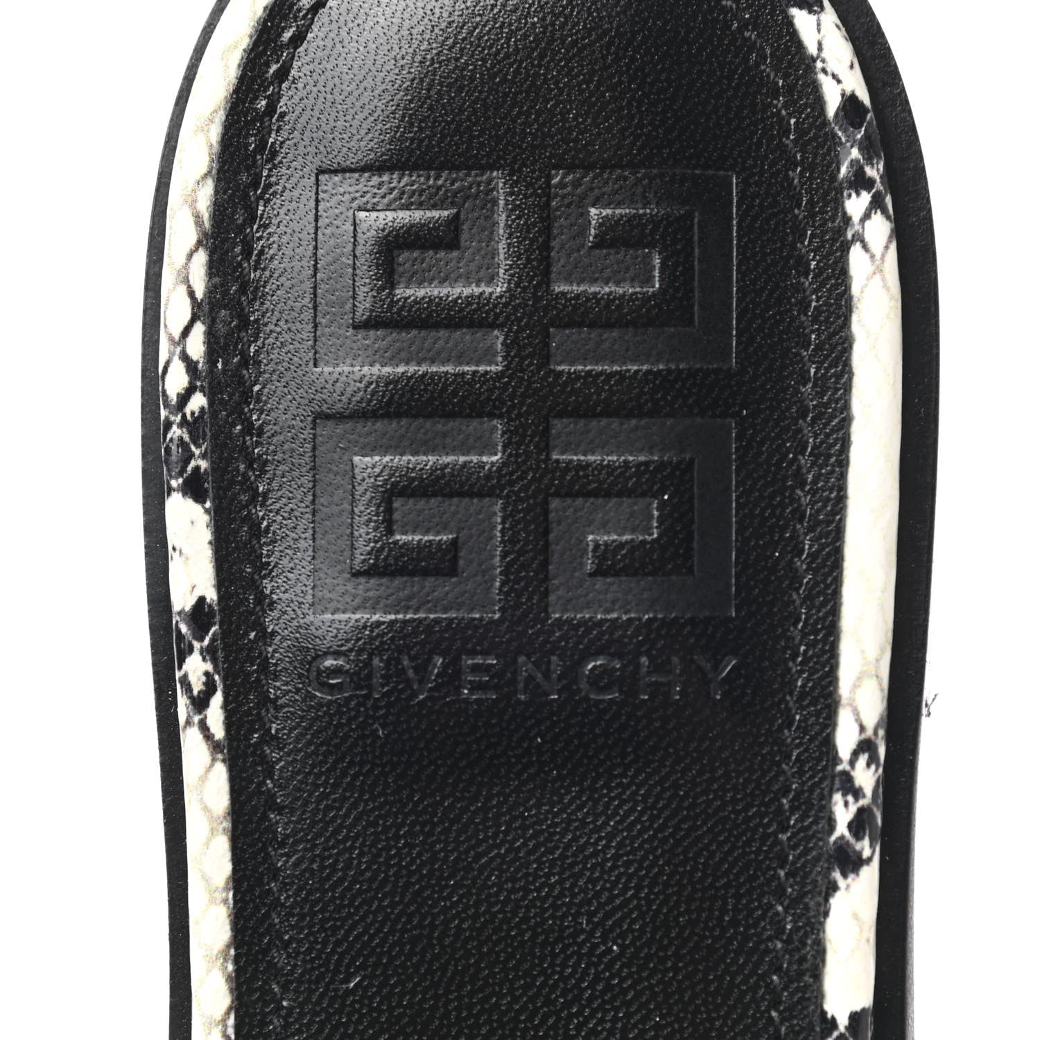 Givenchy Calfskin Snakeskin Print G Flat Sandals 37 Grey 7 of 8