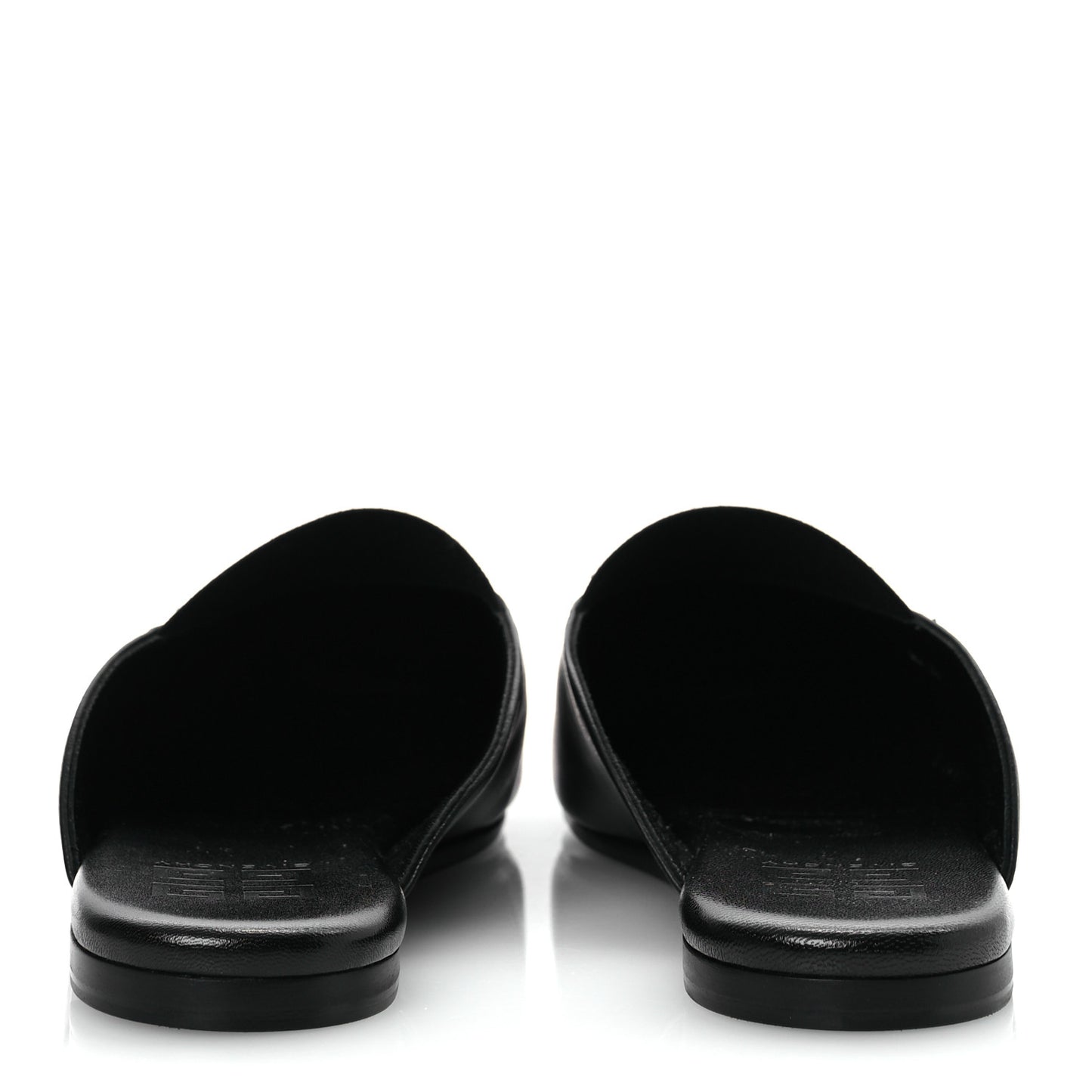 Calfskin Dune Bedford Logo Mule Slides 36 Black