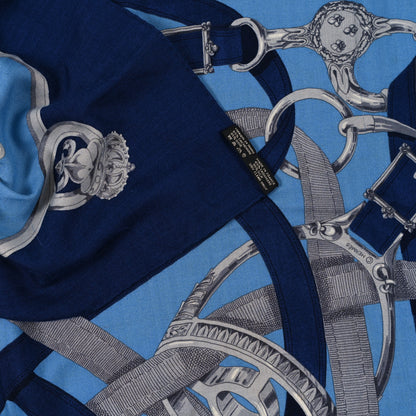 Hermes Cashmere Silk Cavalcadour Shawl 140 3 of 4