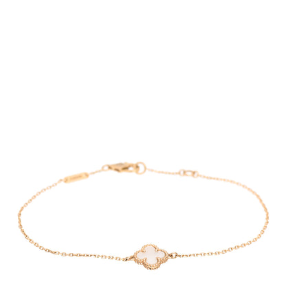 Van Cleef & Arpels 18K Yellow Gold Mother of Pearl Sweet Alhambra Bracelet 1 of 5