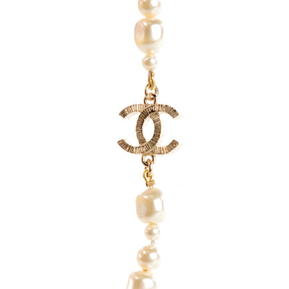 Chanel Irregular Pearl CC Long Necklace Light Gold 3 of 6