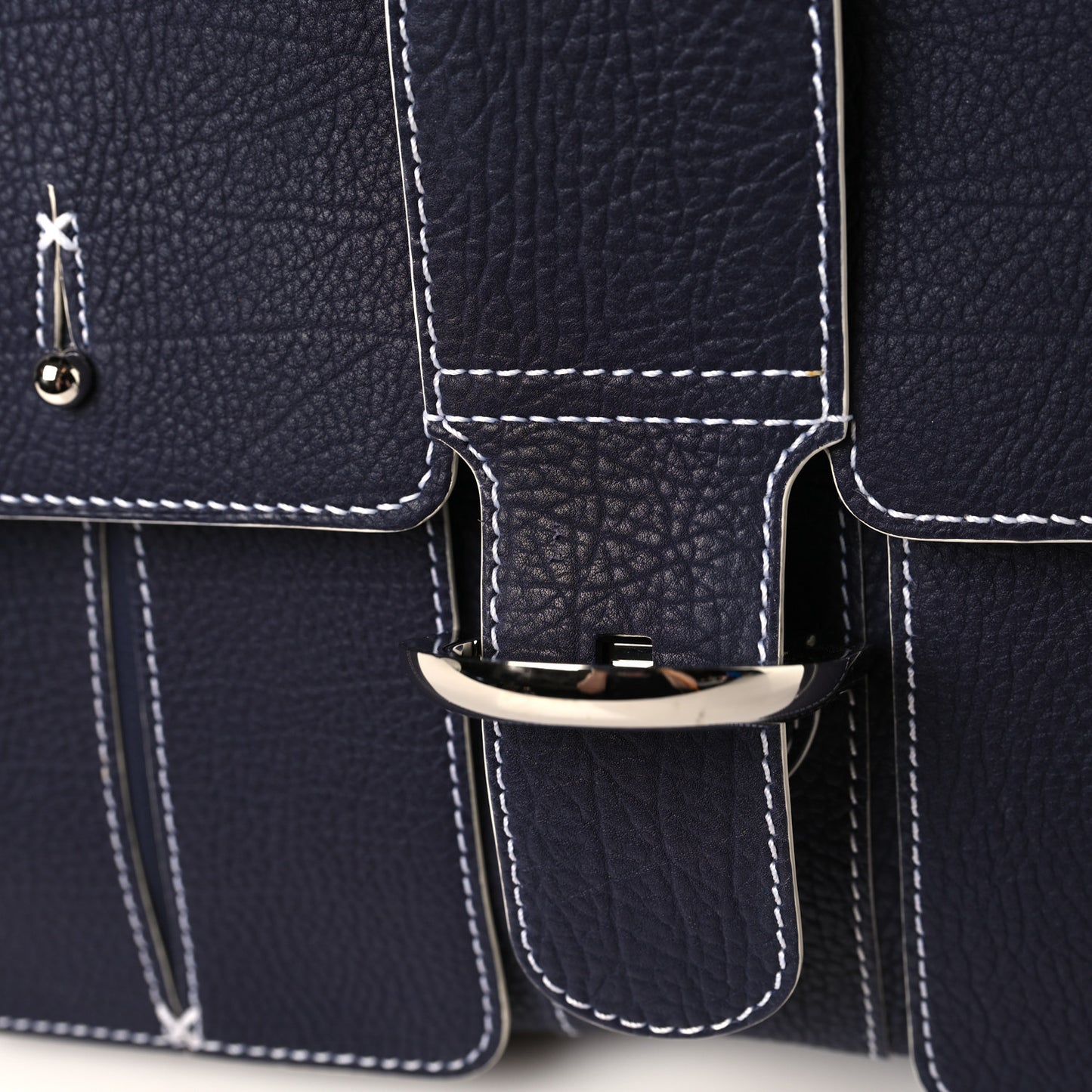 Rodeo Calfskin MM Brillant Satchel Indigo White