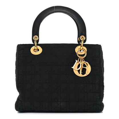 Christian Dior Nylon Cannage Medium Lady Dior Black 1 of 19