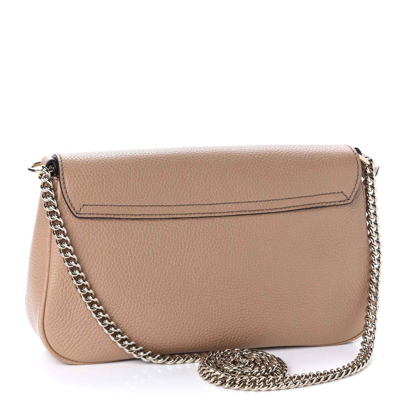 Pebbled Calfskin Medium Soho Flap Crossbody Camelia