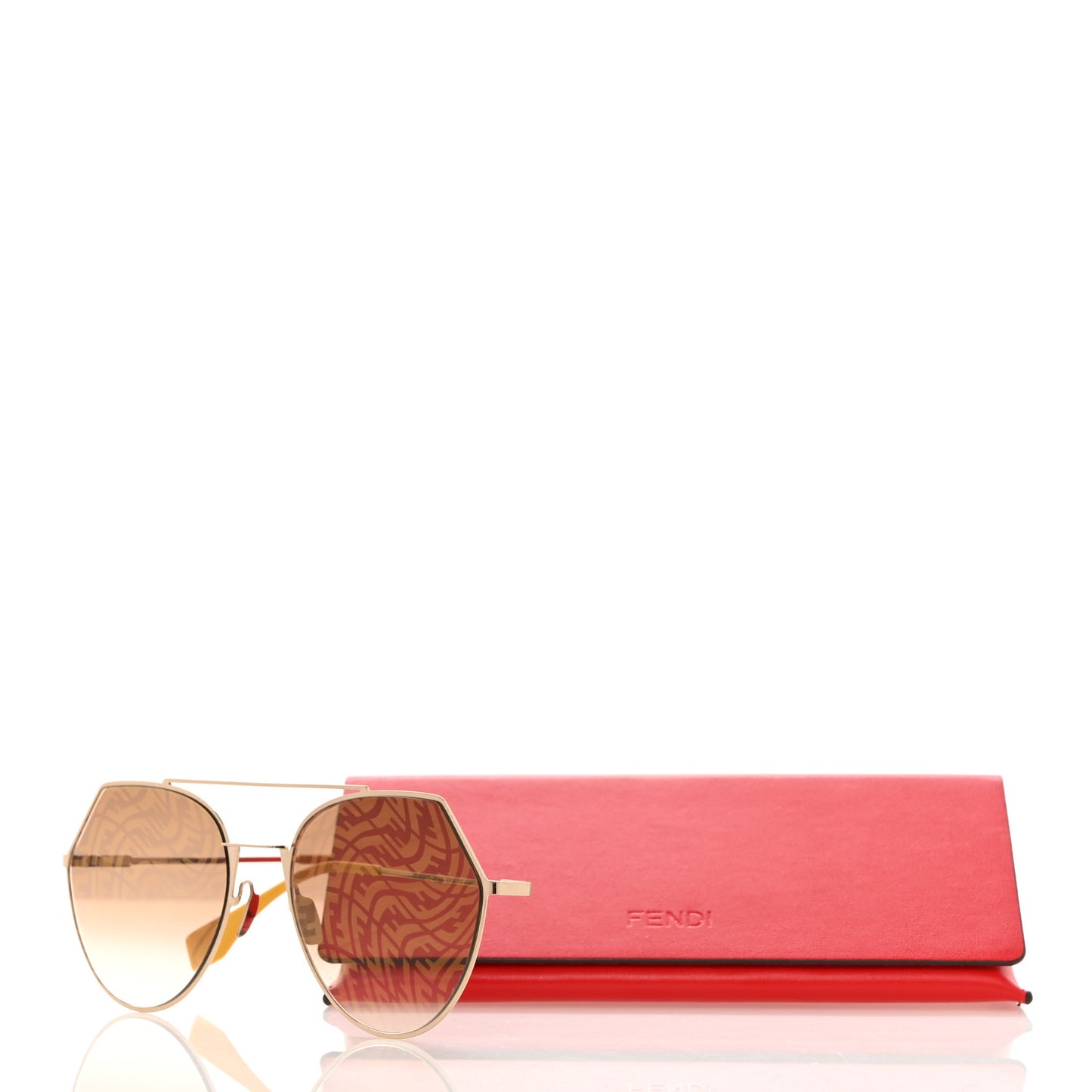 Metal Geometric FF Sunglasses FF 0194/S Gold