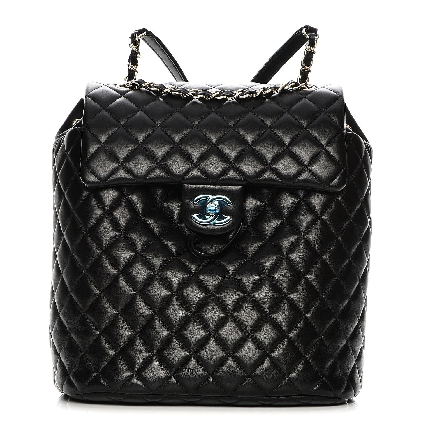 Lambskin Quilted Large Urban Spirit Backpack Black