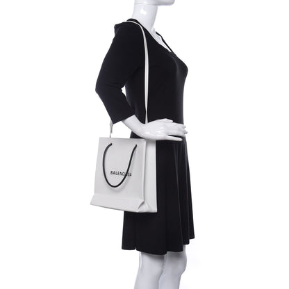 Balenciaga Calfskin Small Logo North South Shopping Tote White 2 of 10