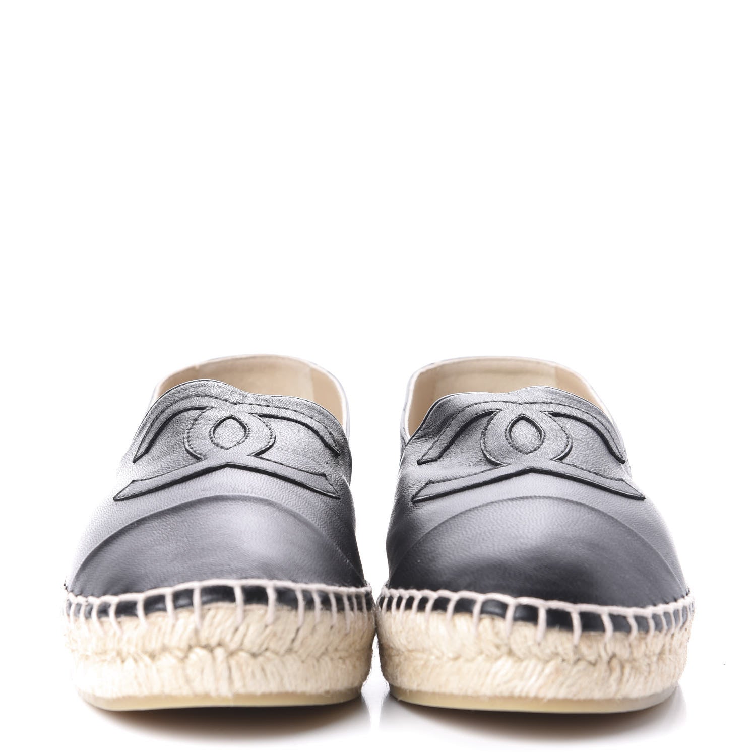 Chanel Lambskin CC Espadrilles 38 Black 2 of 12