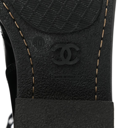 Chanel Crinkled Calfskin Paris Edinburgh CC Combat Boots 40 Black 7 of 8