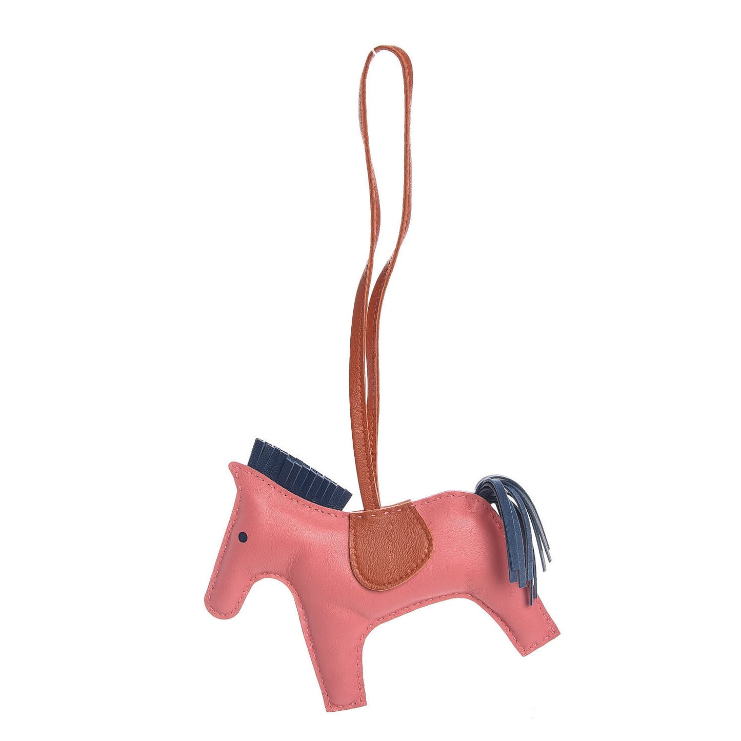 Milo Lambskin Grigri Rodeo Bag Charm MM Rose Azalee Cornaline Bleu De Malte