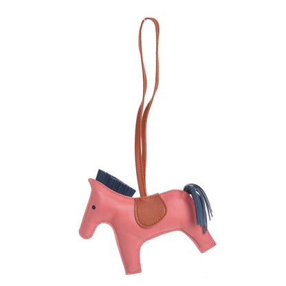 Hermes Milo Lambskin Grigri Rodeo Bag Charm MM Rose Azalee Cornaline Bleu De Malte 1 of 4