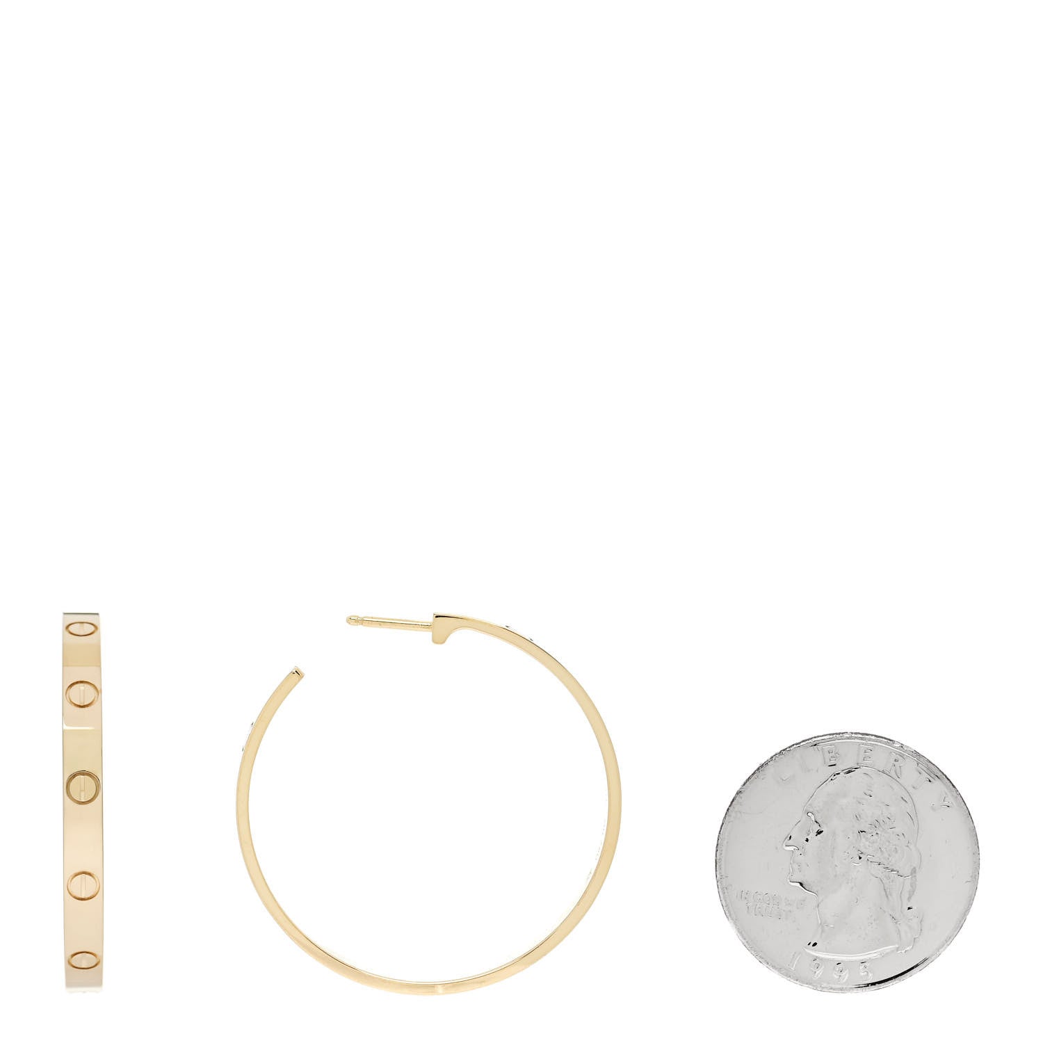 Cartier 18K Yellow Gold Large LOVE Hoop Earrings 2 of 5