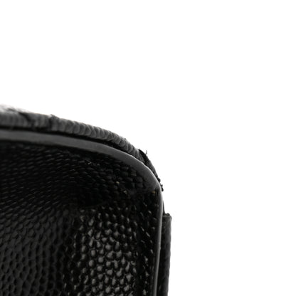 Saint Laurent Grain De Poudre Textured Mixed Matelasse Large Triquilt Monogram Monochrome Satchel Black 10 of 11