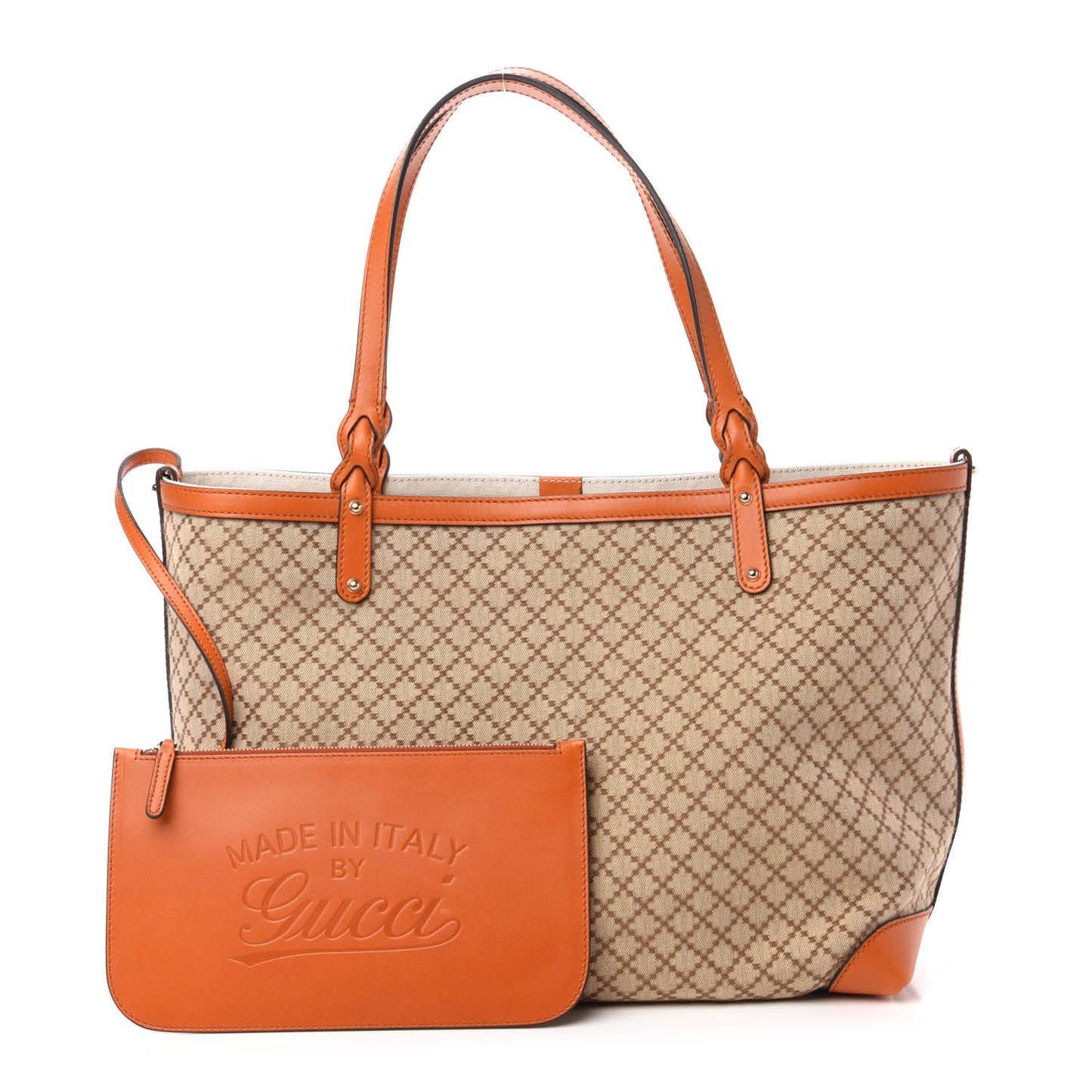 Diamante Medium Craft Tote Beige Sun Orange