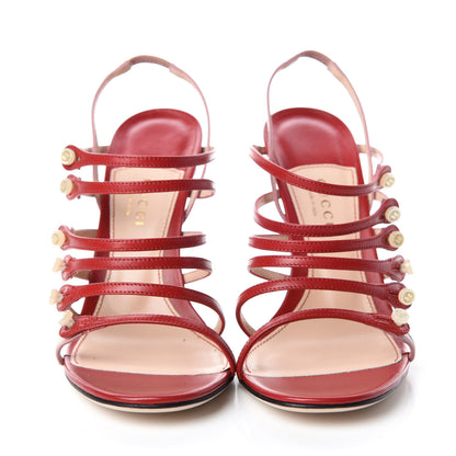 Gucci Malaga Kid Aneta Ladder-Strap 95mm Sandals 38 Carmine Rose 2 of 10