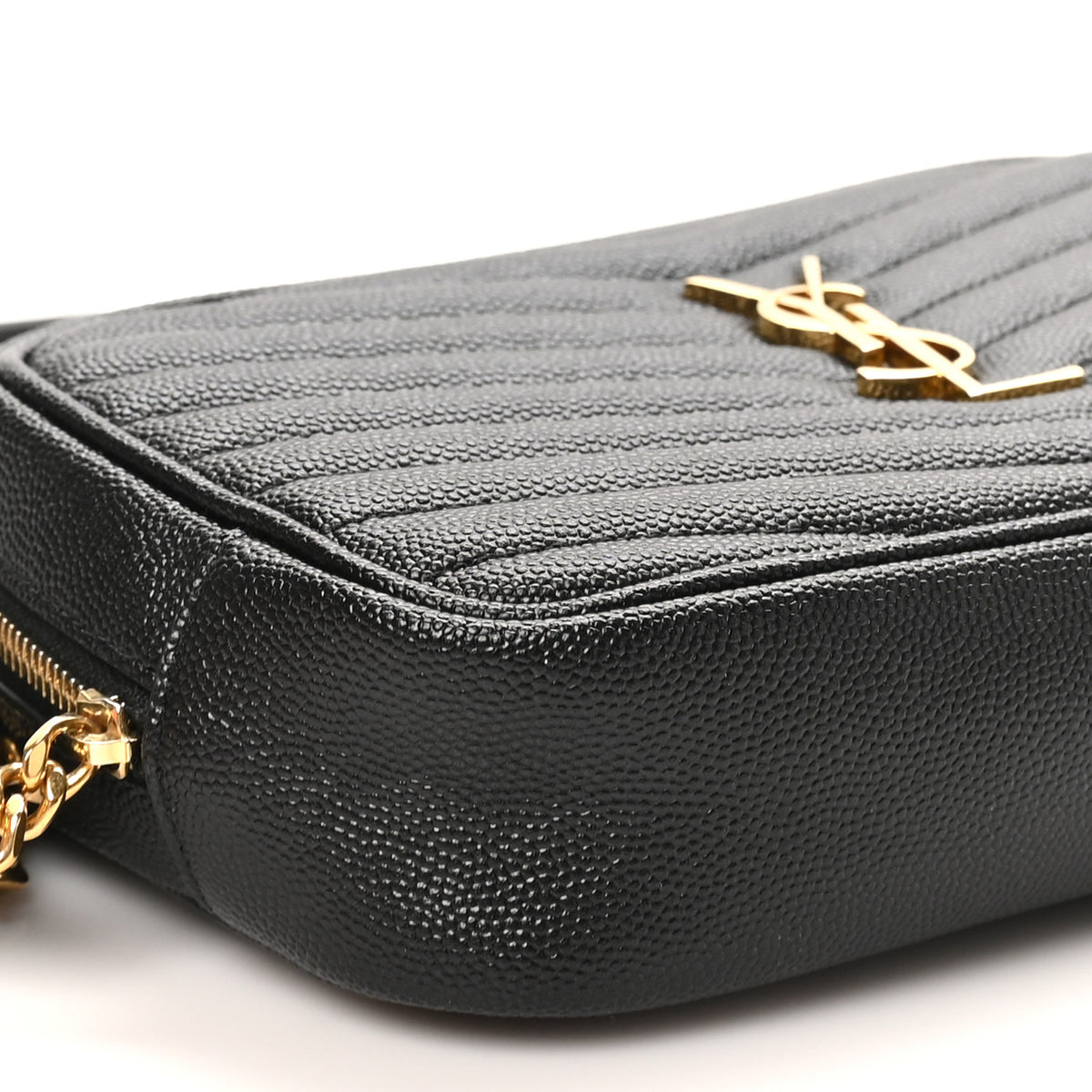 Saint Laurent Grain De Poudre Matelasse Monogram Mini Lou Camera Bag Black 9 of 11