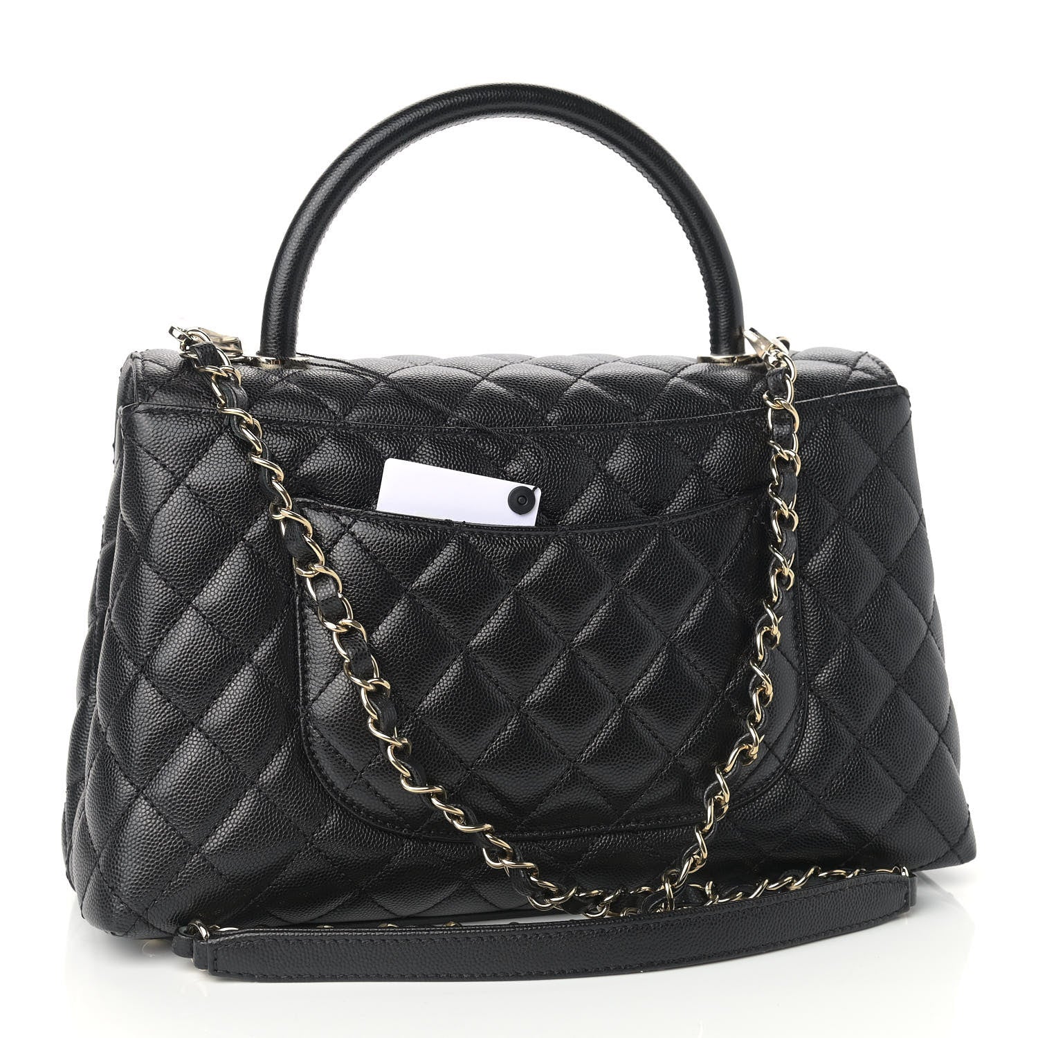 Chanel Caviar Quilted Small Coco Handle Flap Black 3 of 8