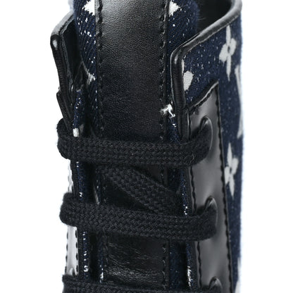 Louis Vuitton Denim Calfskin Metropolis Flat Ranger Boot 39 Navy Blue 8 of 8