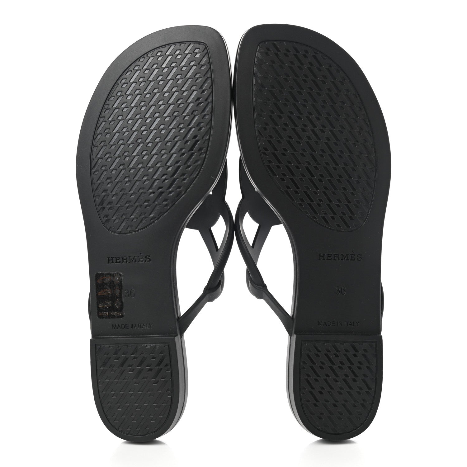 Hermes Rubber Womens Egerie Sandals 36 Black 5 of 8