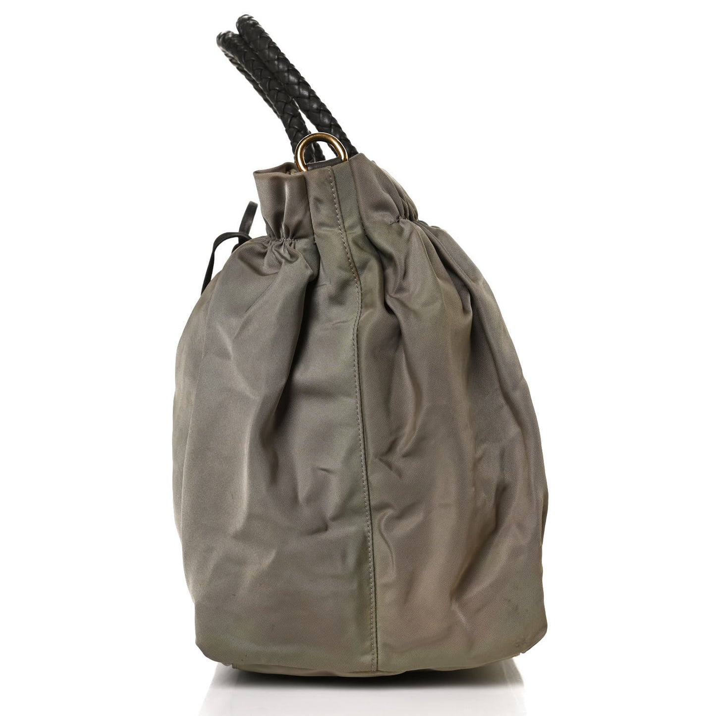 Tessuto Nylon Nappa Braided Top Handle Tote Grey
