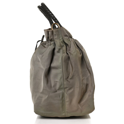 Prada Tessuto Nylon Nappa Braided Top Handle Tote Grey 13 of 16
