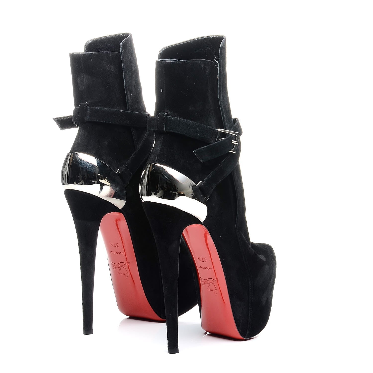 Christian Louboutin Suede Equestria 160 Platform Ankle Boots 37.5 Black 4 of 7