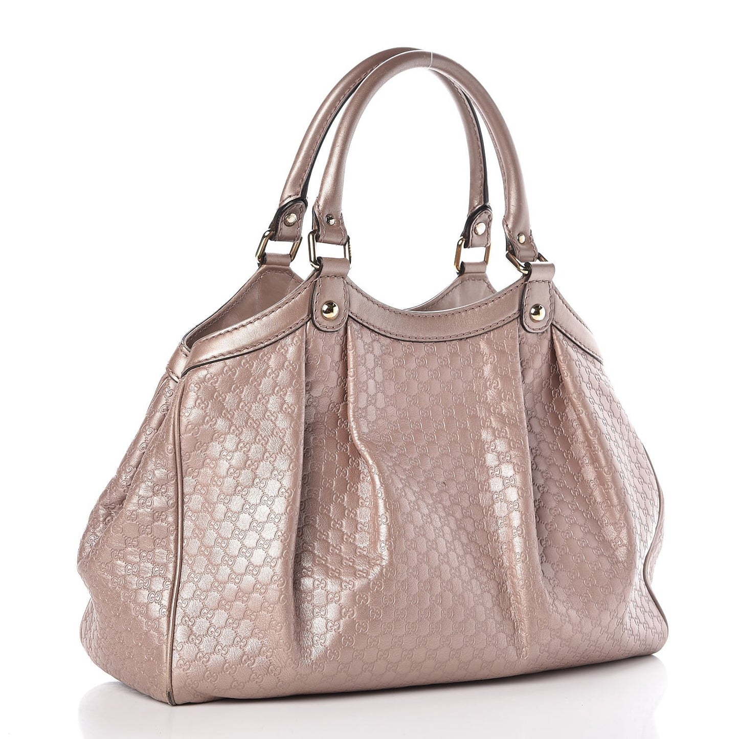 Metallic Microguccissima Medium Sukey Tote Dark Cipria