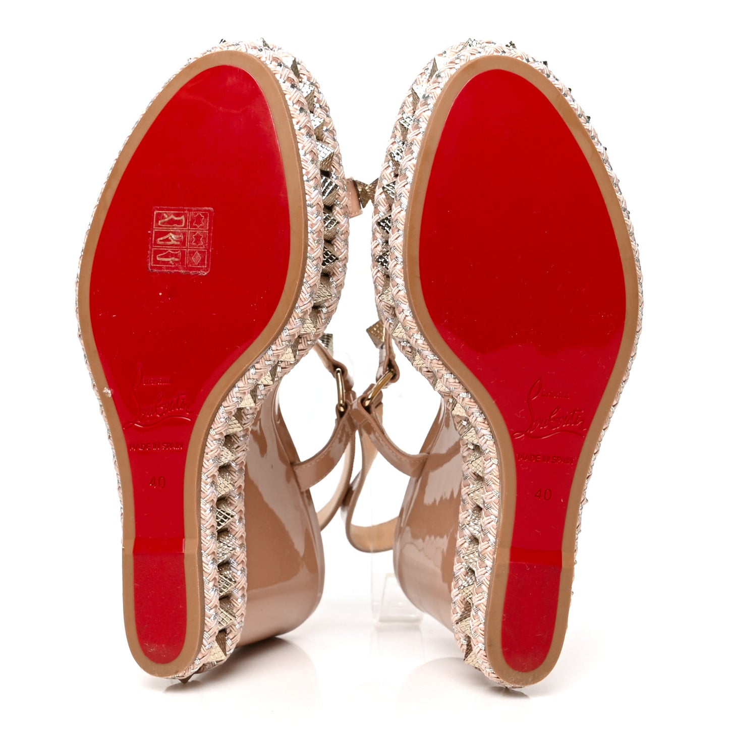 Patent Pyraclou 110 Wedge Sandals 40 Nude