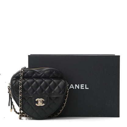 Chanel Lambskin Quilted CC In Love Heart Bag Black 12 of 12