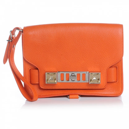 Proenza Schouler Textured Leather PS11 Wristlet Clutch Orange 1 of 8