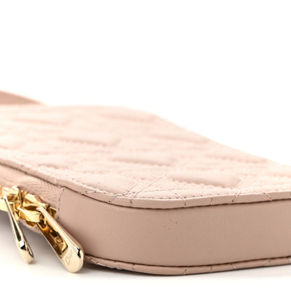 Christian Dior Lambskin Cannage Dioramour Lady Dior Phone Holder Light Pink 9 of 11