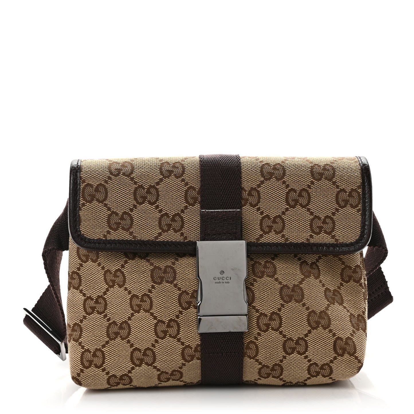 Monogram Waist Pouch Bag Dark Brown