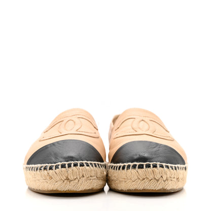 Chanel Lambskin CC Espadrilles 39 Beige Black 3 of 13