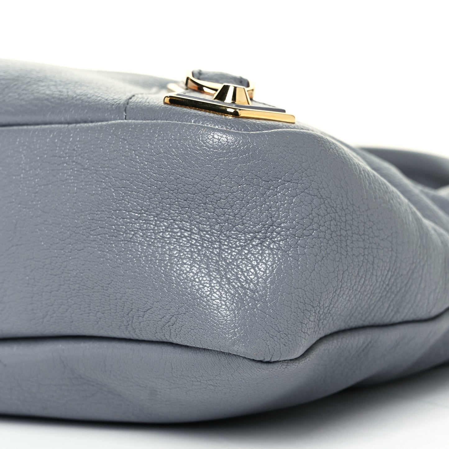 Chevre Gold Metallic Edge Hardware Town Bleu Acier
