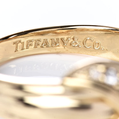 Tiffany 18K Yellow Gold Diamond Signature X Ring 53 6.25 5 of 6