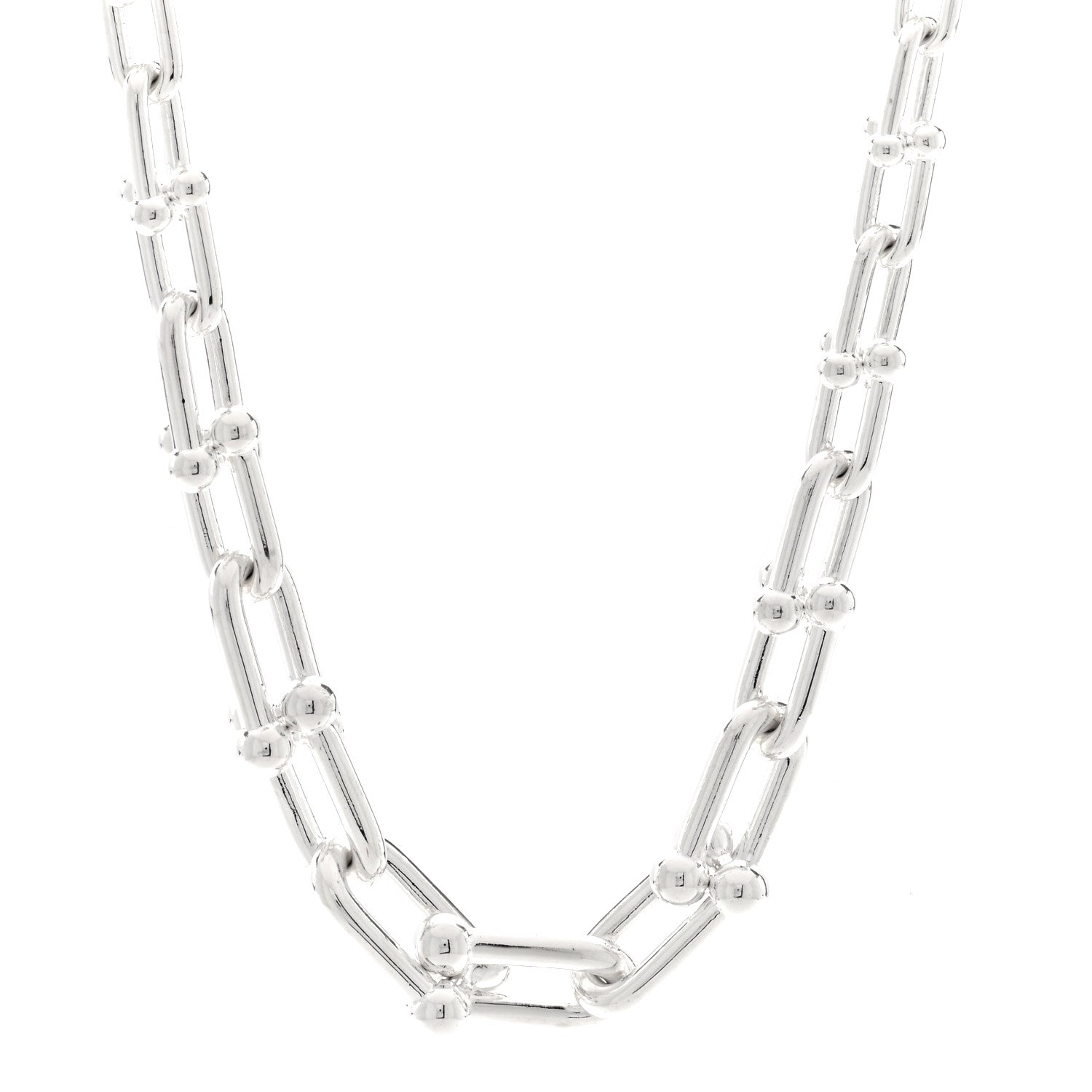 Tiffany Sterling Silver HardWear Graduated Link Necklace 1 of 4